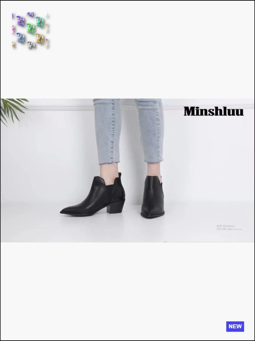 Stacked Chunky Heel Ankle Boots Slip On Western Low Heel Chelsea Boots